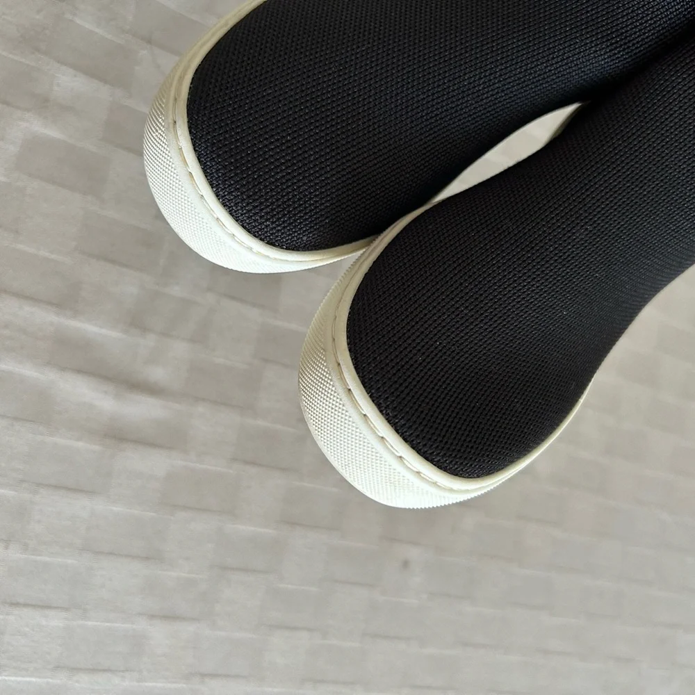 Rothy’s The Chelsea Slip On High Top Sneakers in Black